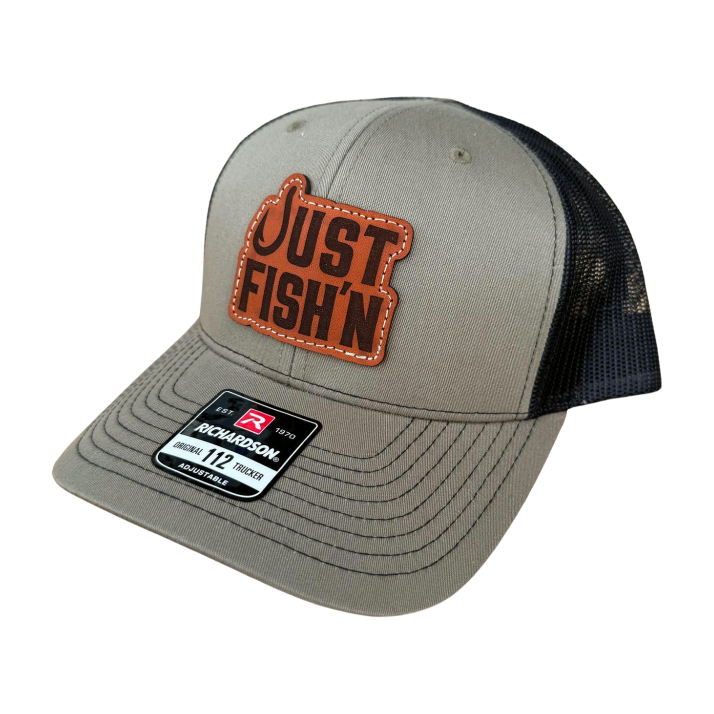 Just Fish'n Leather Patch Hat