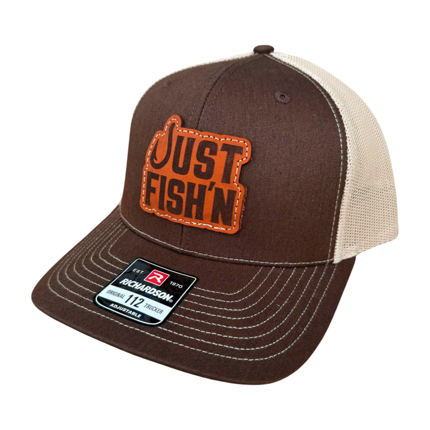 Just Fish'n Leather Patch Hat