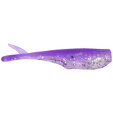 Purple glittery fishing lure on a white background