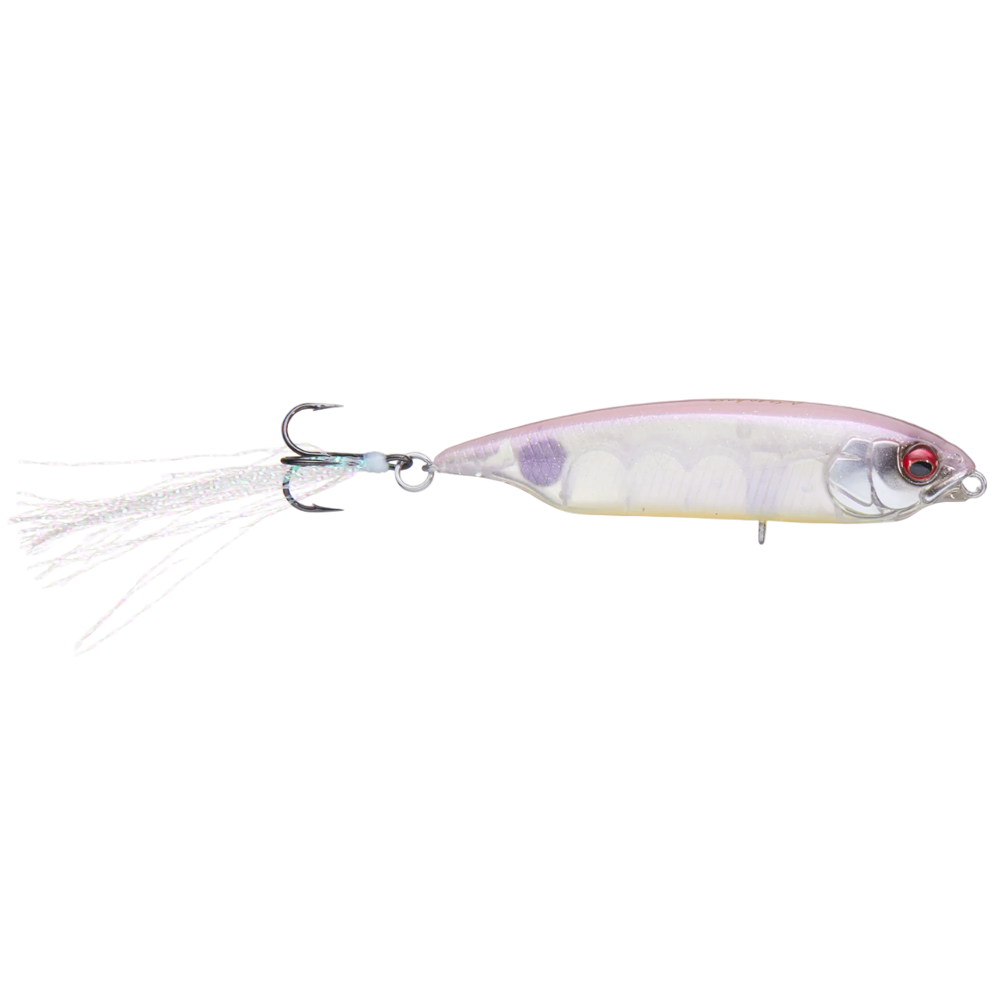 Fishing lure with a hook on a white background