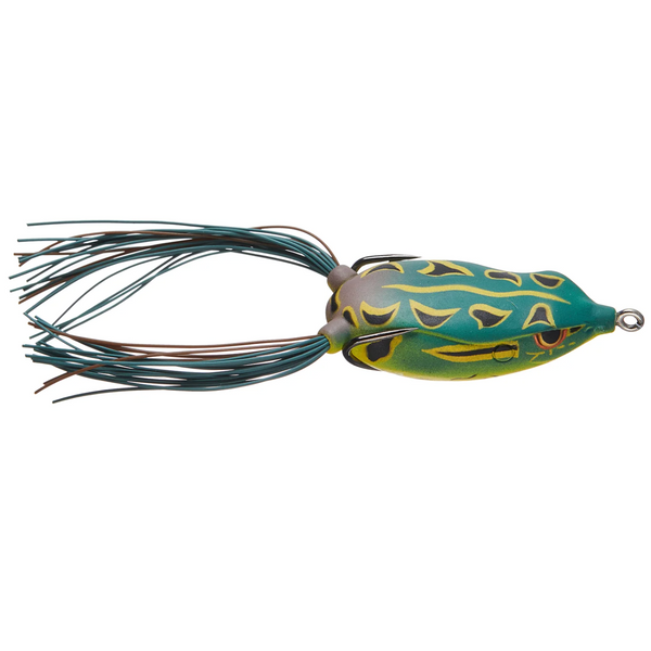 Fishing lure with frog design on a white background