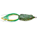 Green frog-shaped fishing lure on a white background