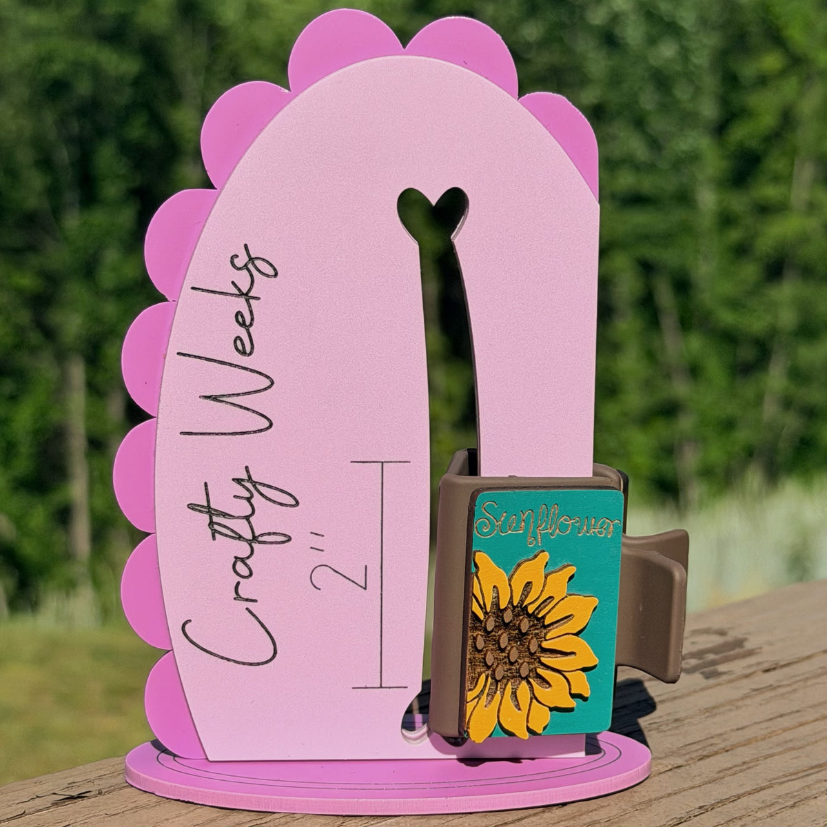 Teal Sunflower Hairclip 2"
