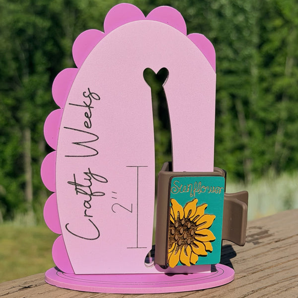 Teal Sunflower Hairclip 2"