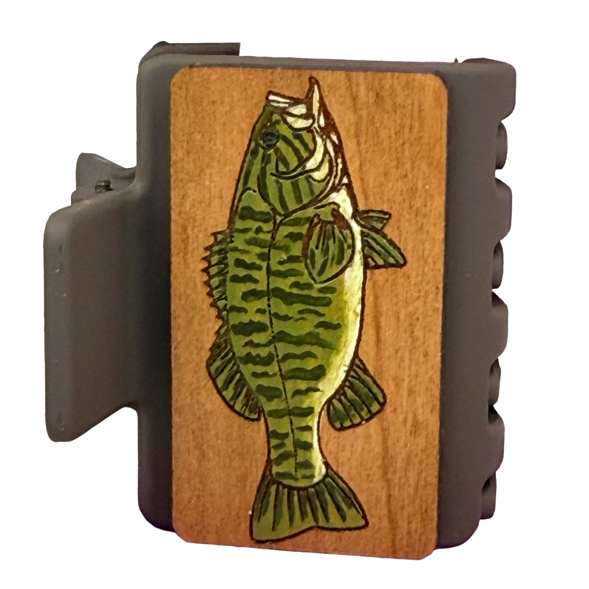 Smallmouth Bass Hairclips 2” Dark Green Dark Brown Clip