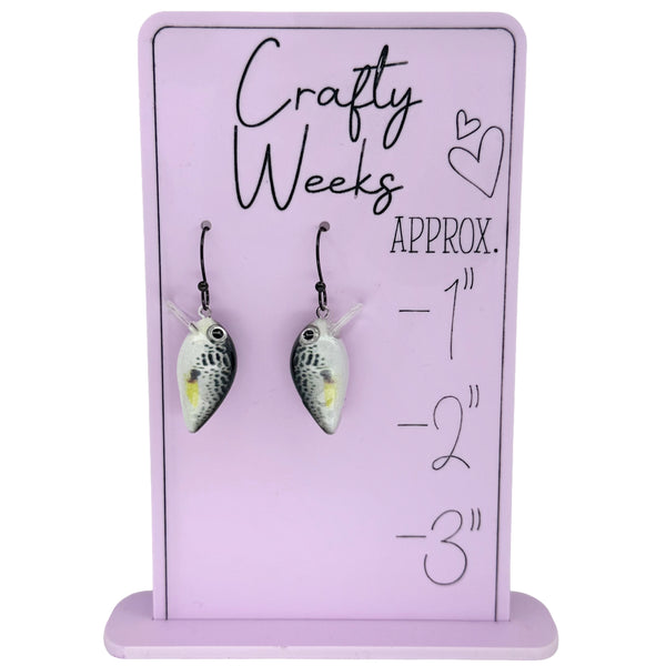 Black and Yellow Crappie Lure Earrings