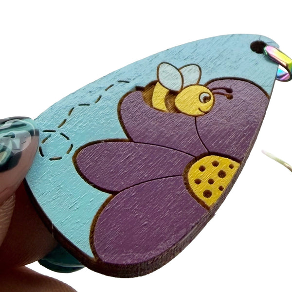Floral Bee Dangle Earrings