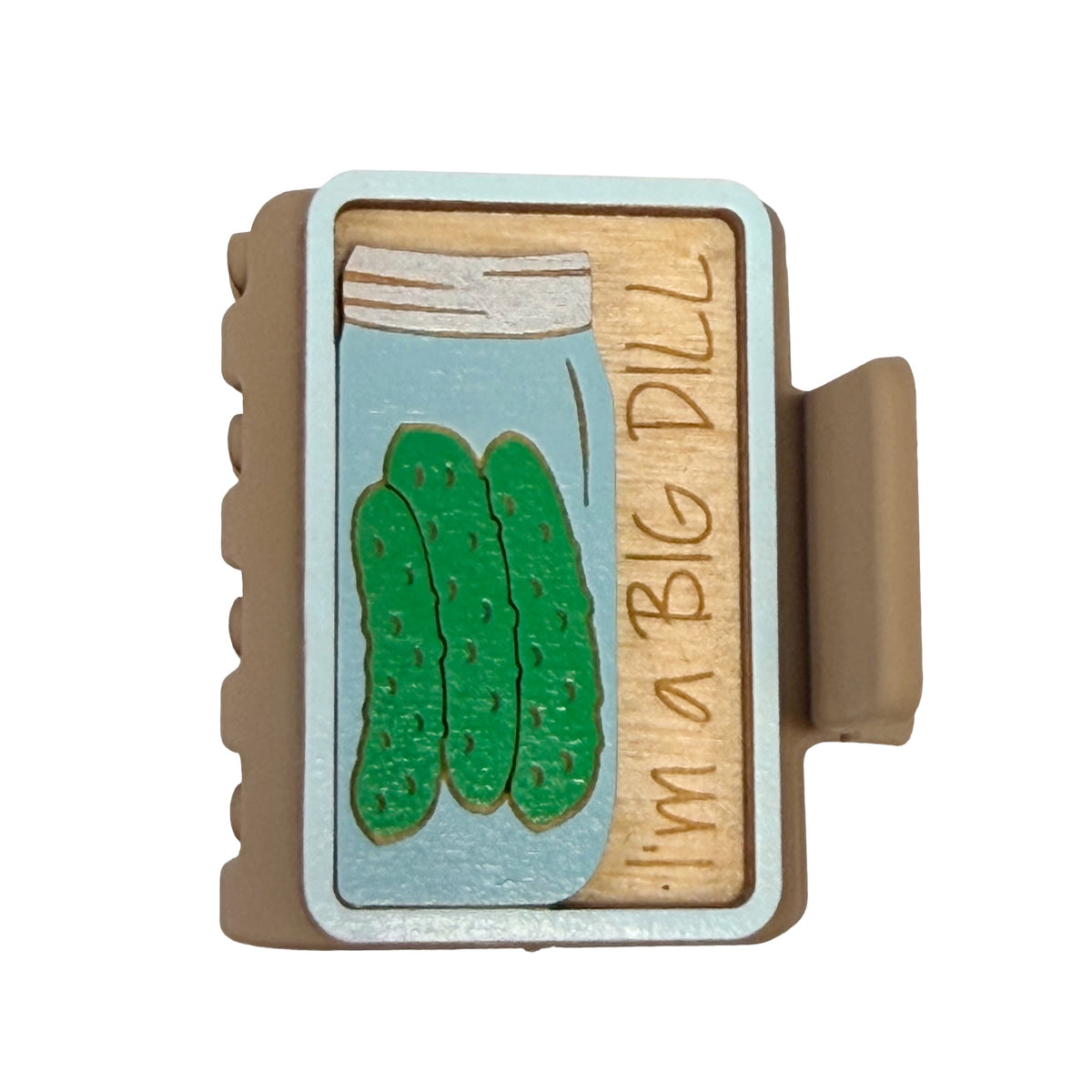 Big Dill 2” Hand painted Hair Clip