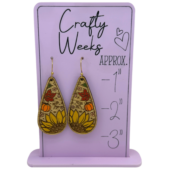 Fall Sunflower Dangle Earrings