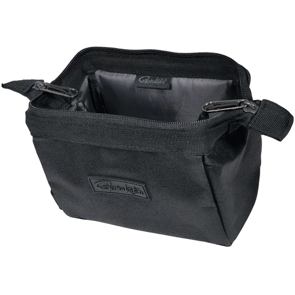 Black bag with a visible brand logo on a white background