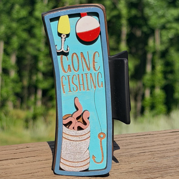 Gone Fishing 4” Handpainted Hair Clip