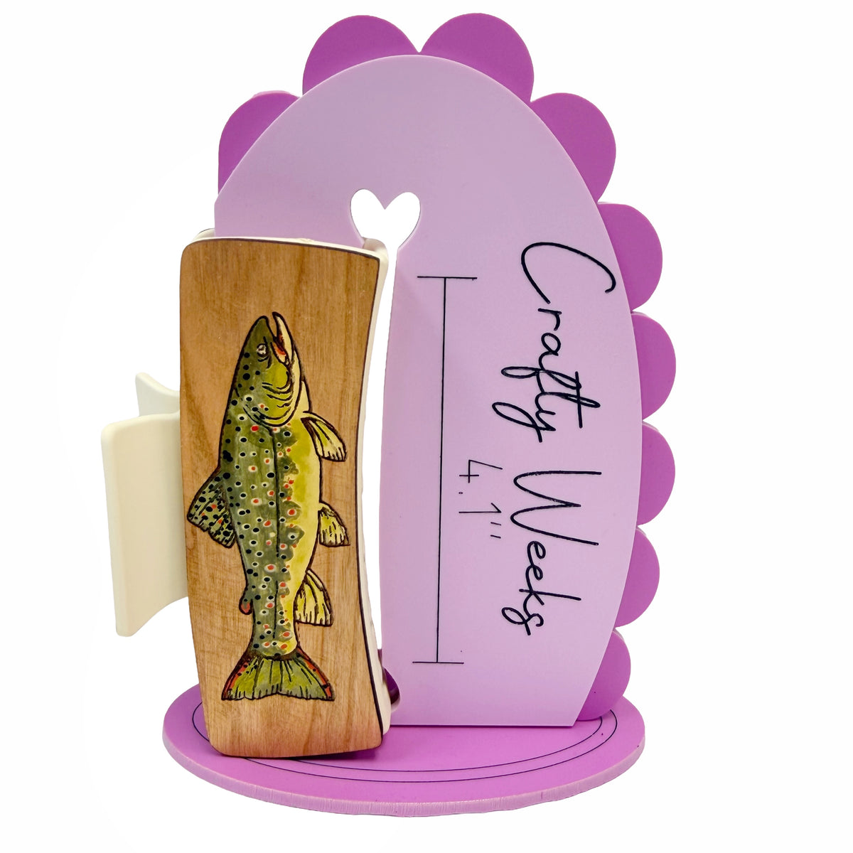 Brook Trout Handpainted Hair Clip