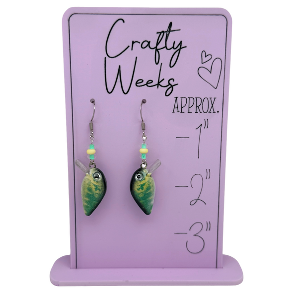 Bass Crankbait Beaded Earrings