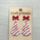  Red Bow Studs - Large