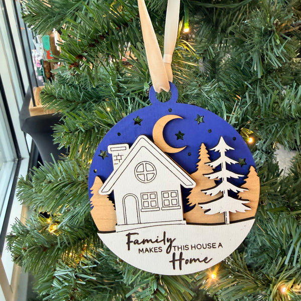Family Makes This House a Home Ornament