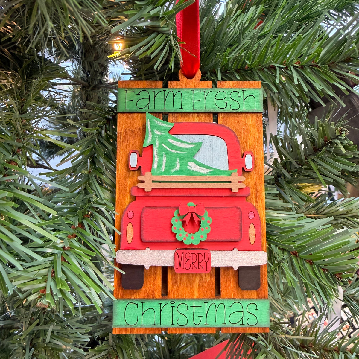 Farm Fresh Christmas Giftcard Holder Ornament