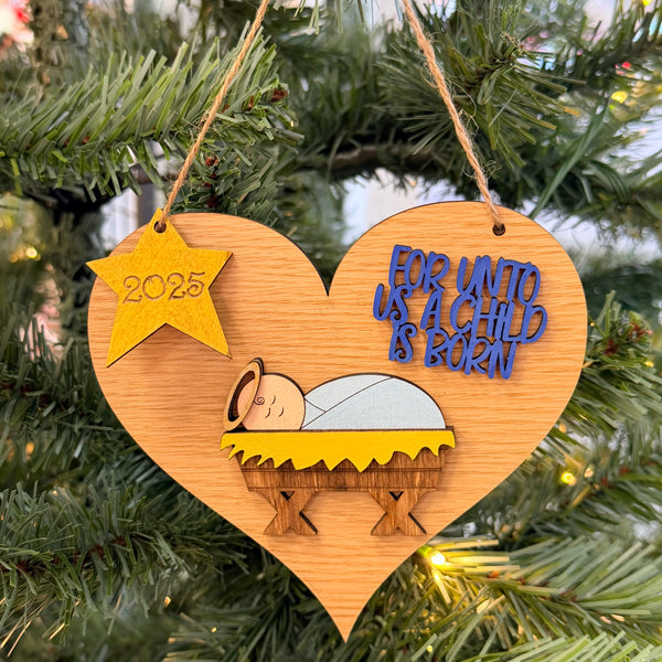 For Unto Us A Child is Born Ornament