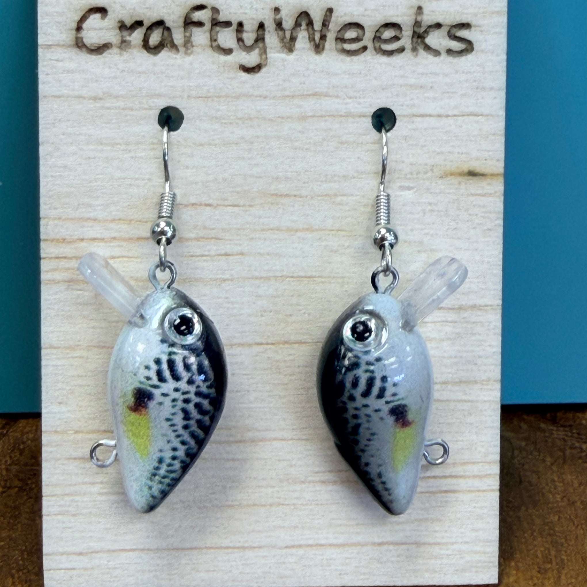 fish lure earrings Iridescent | Jewelry Fish design Fishing Lure Drop Style Earrings,
