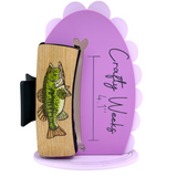 Largemouth Bass Hairclips Light Wood Black Clip 1