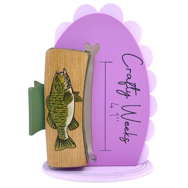 Smallmouth Bass Hairclips Light Wood Green Clip 1