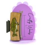 Smallmouth Bass Hairclips Light Wood Black Clip