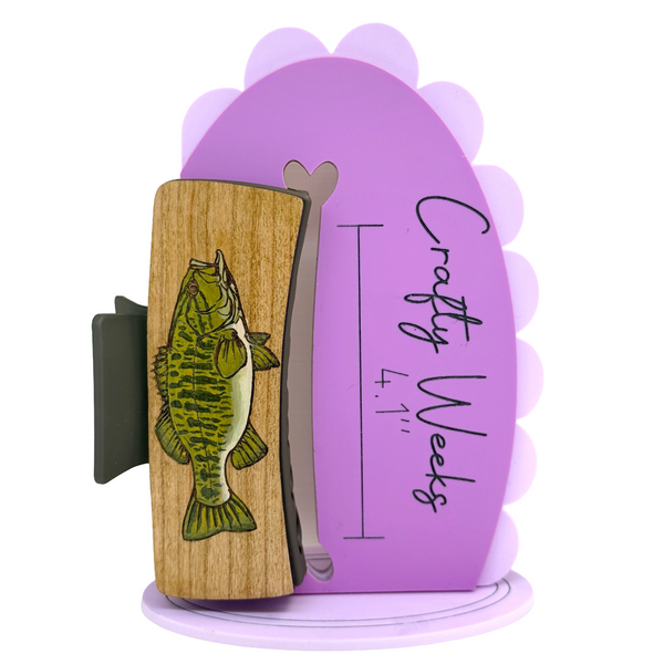 Smallmouth Bass Hairclips Light Wood Black Clip