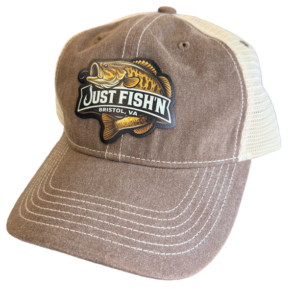 Just Fish'n UV Patch Hats Brown Tan Brown - Pacific V37