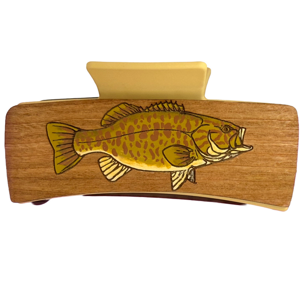 Smallmouth Bass Hairclips 4" Light Green Tan Clip