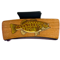 Smallmouth Bass Hairclips Light Green Black Clip