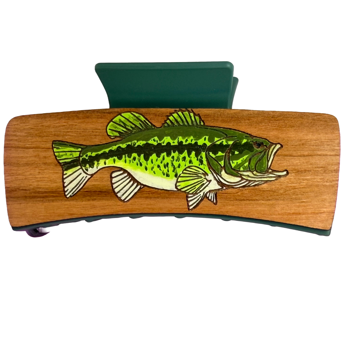 Largemouth Bass Hairclips Light Green Green Clip