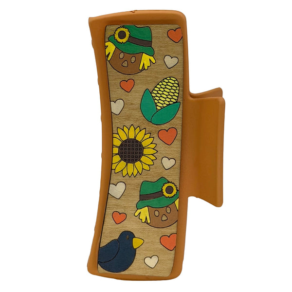 Fall Scarecrow Handpainted Claw Clip