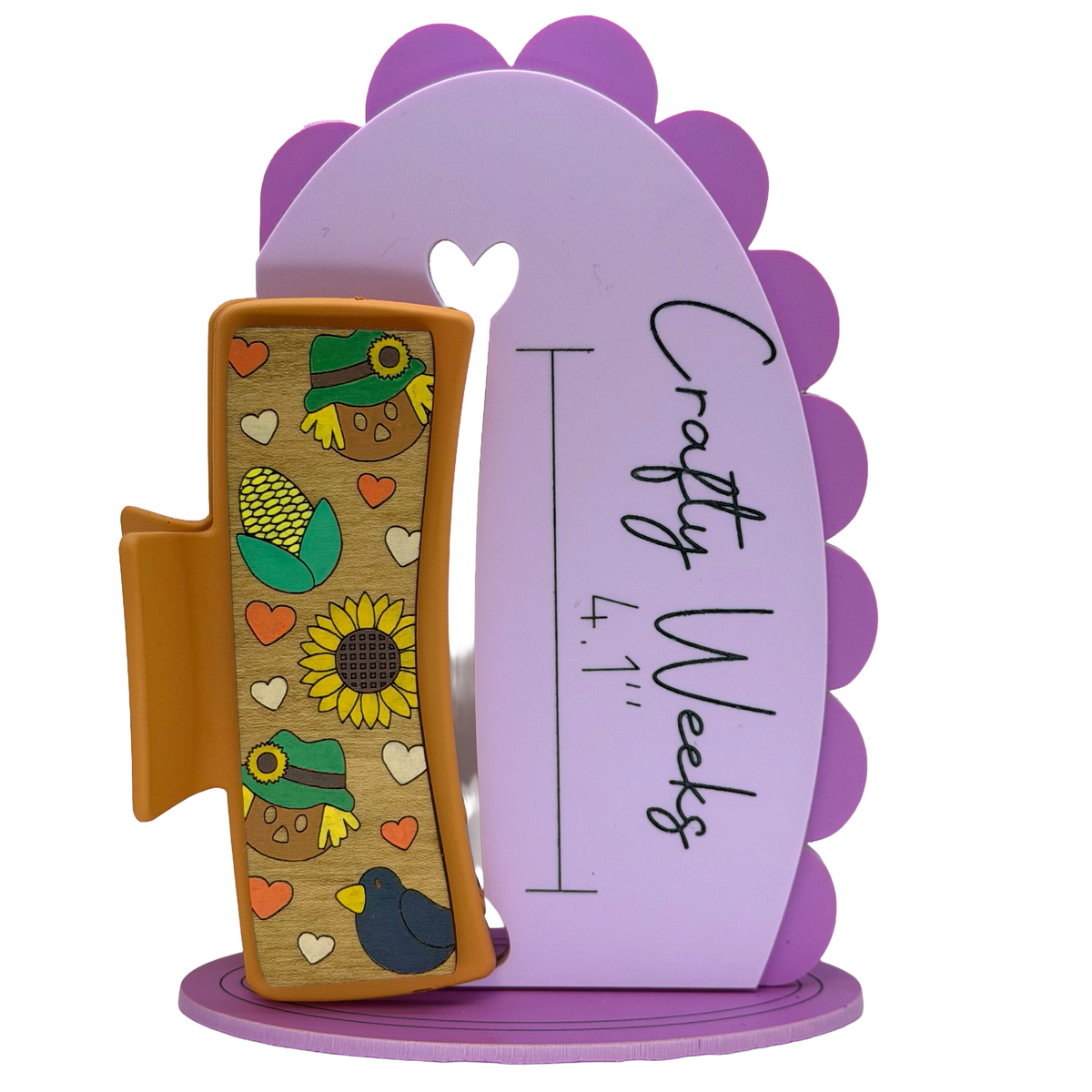 Fall Scarecrow Handpainted Claw Clip
