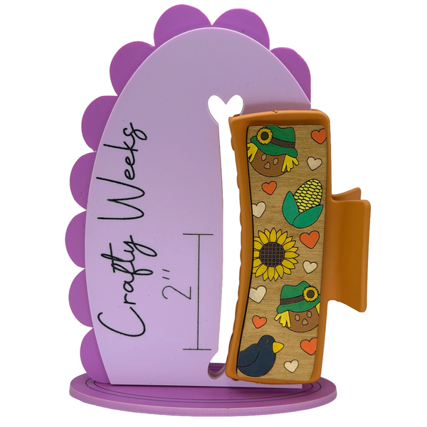 Fall Scarecrow Handpainted Claw Clip