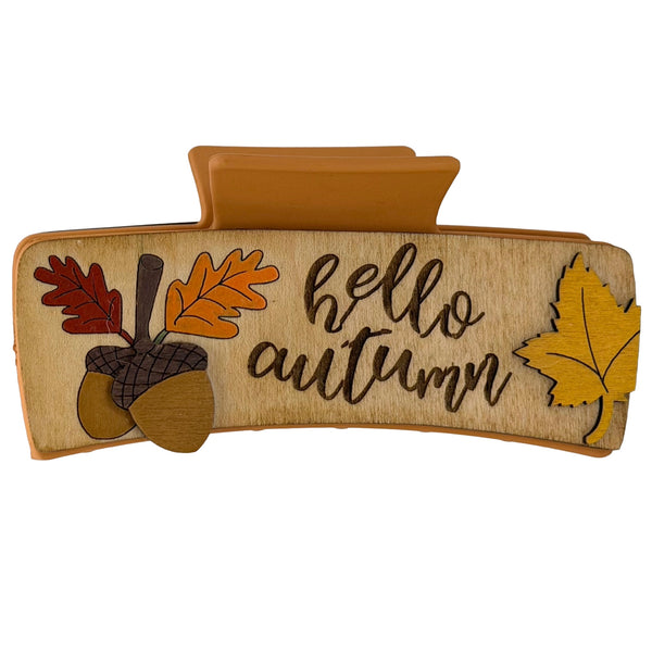 Hello Autumn Handpainted Hairclip