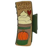 Pumpkin Weather Latte Handpainted Hairclip