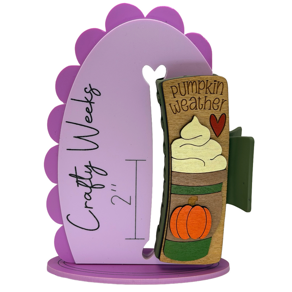 Pumpkin Weather Latte Handpainted Hairclip