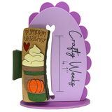 Pumpkin Weather Latte Handpainted Hairclip