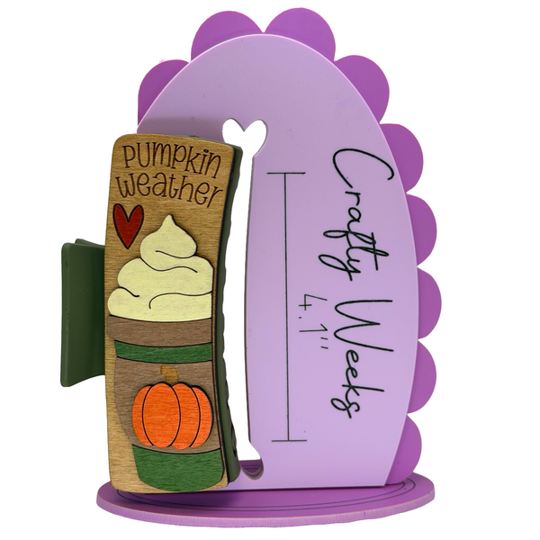 Pumpkin Weather Latte Handpainted Hairclip