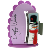 Snowman Handpainted Green Hairclip