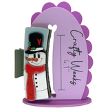 Snowman Handpainted Green Hairclip