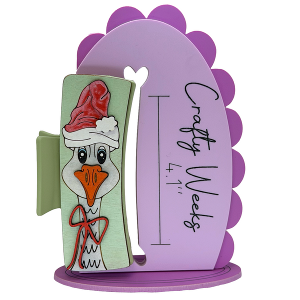 Christmas Goose - Green Hairclip