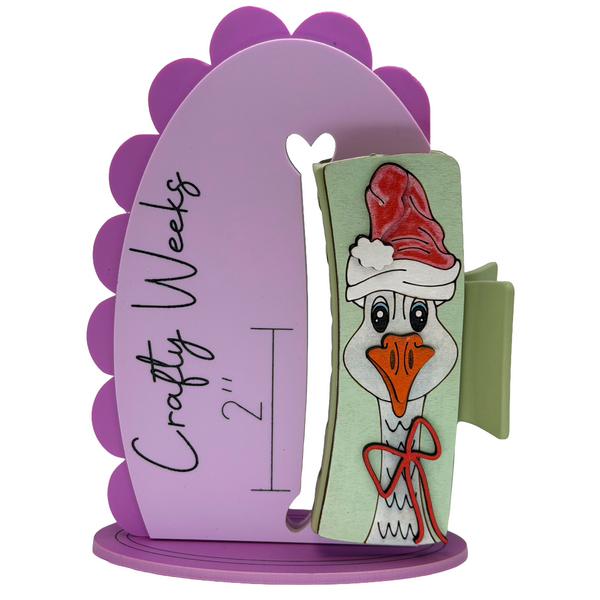 Christmas Goose - Green Hairclip