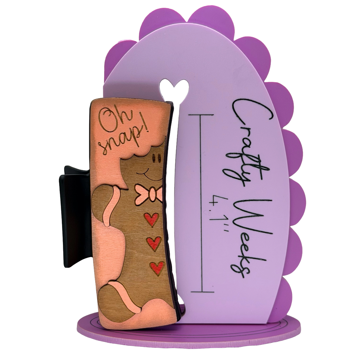 Oh Snap Gingerbread Man - Black Hairclip