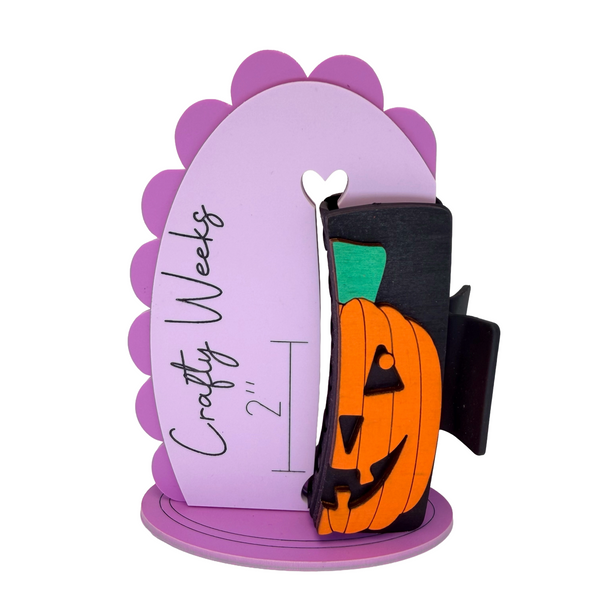 Halloween Pumpkin 4” Handpainted Hair Clip