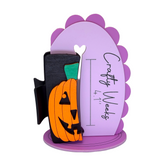 Halloween Pumpkin 4” Handpainted Hair Clip