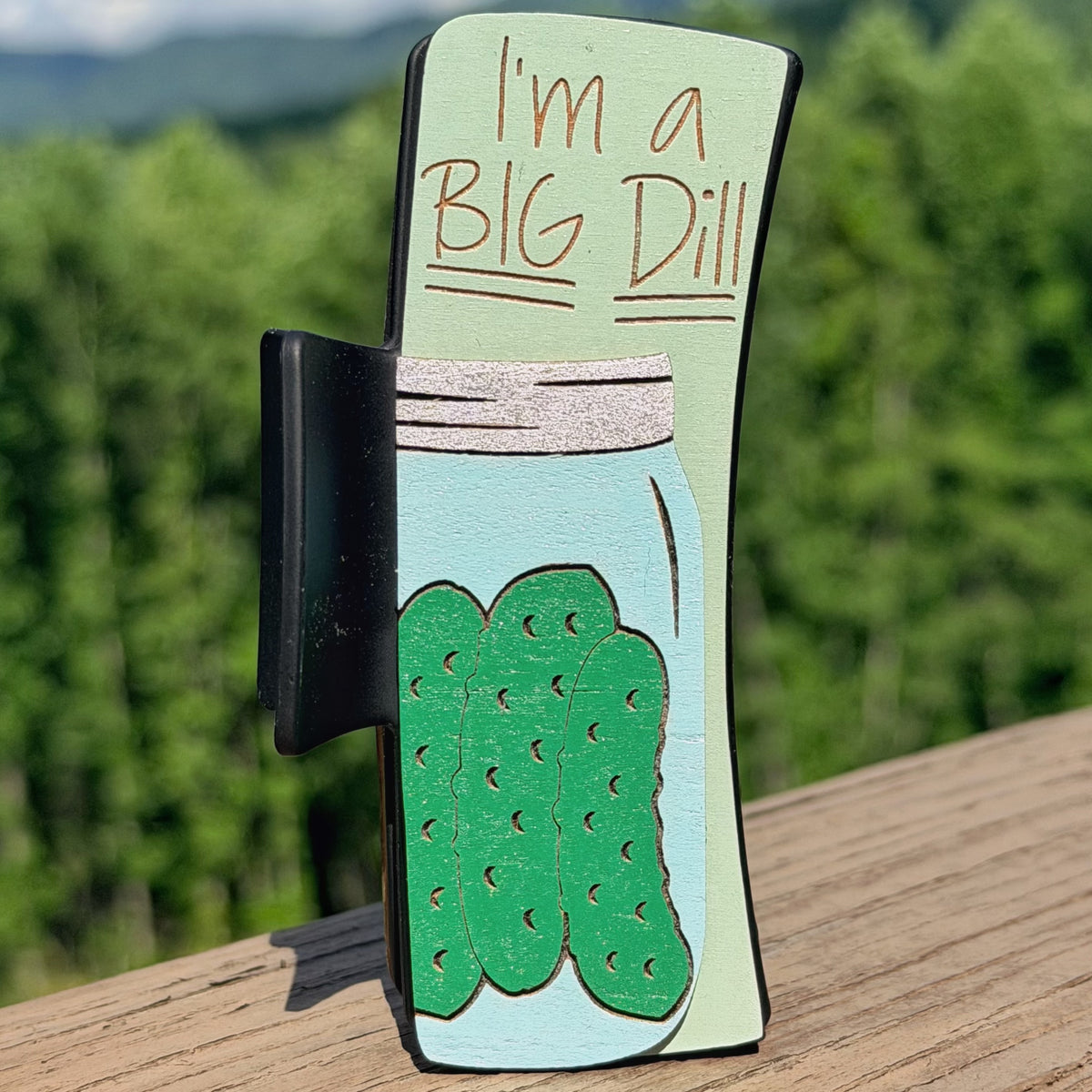 Big Dill 4” Handpainted Hair Clip