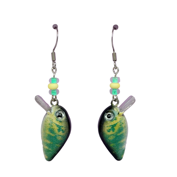Bass Crankbait Beaded Earrings