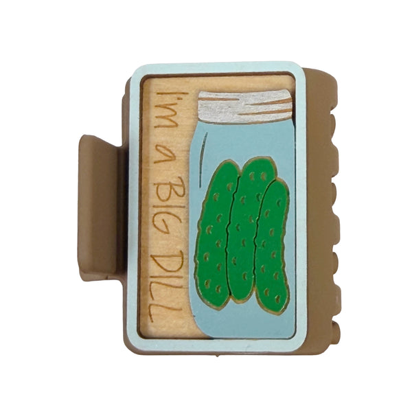 Big Dill 2” Hand painted Hair Clip