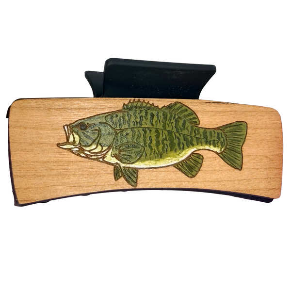 Smallmouth Bass Hairclips 4" Dark Green Black Clip 2