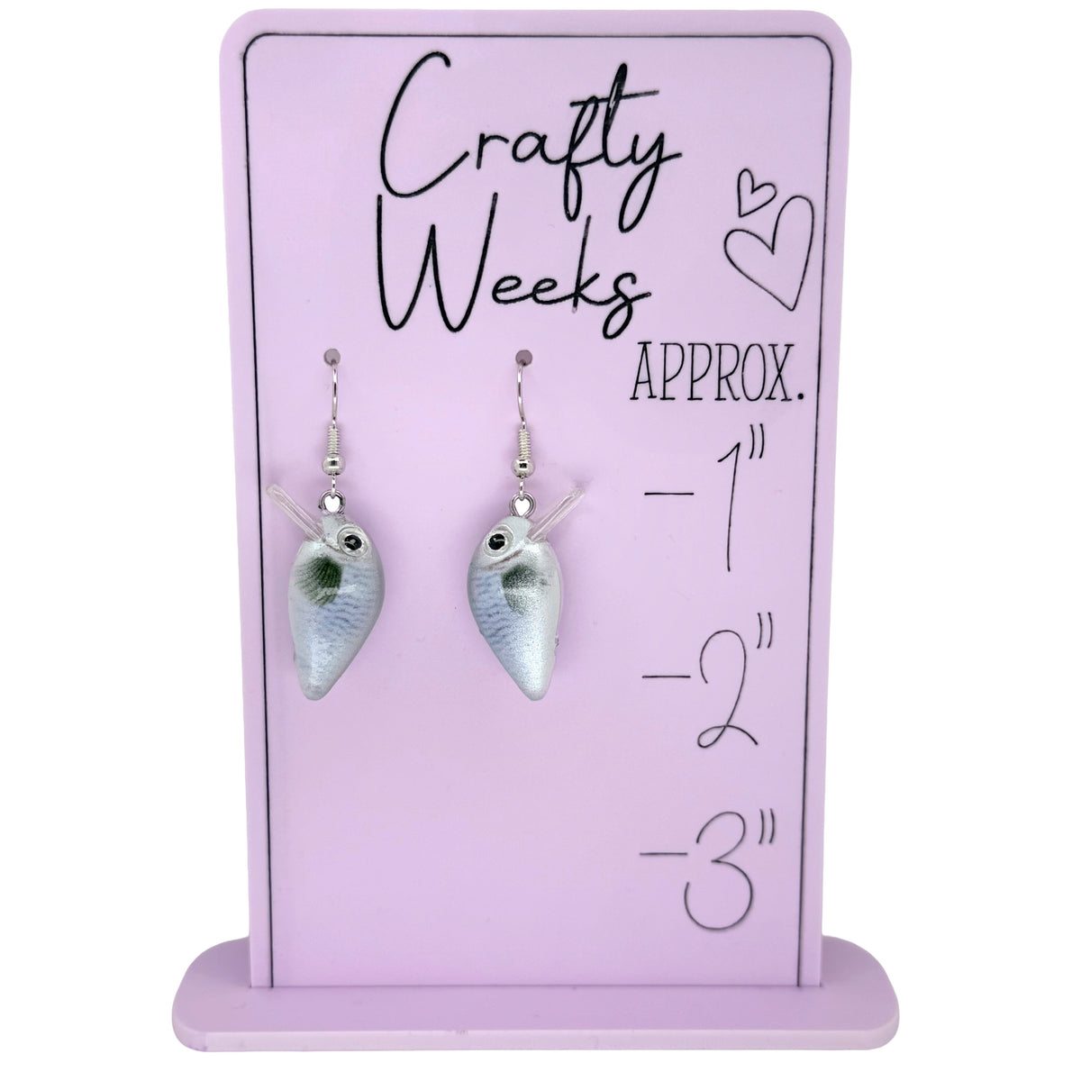 White Crappie Lure Earrings